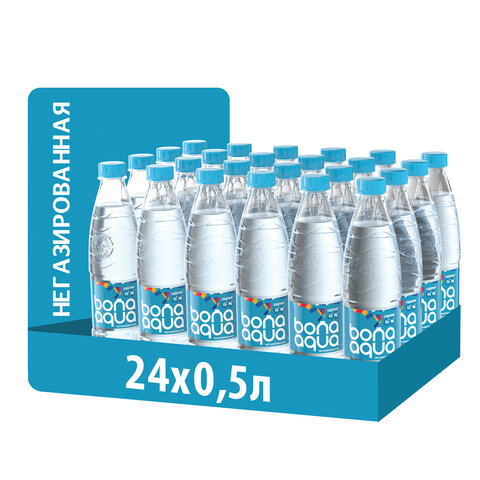 Вода негазированная питьевая BONA AQUA (БонаАква) 0.5 л, пластиковая бутылка
