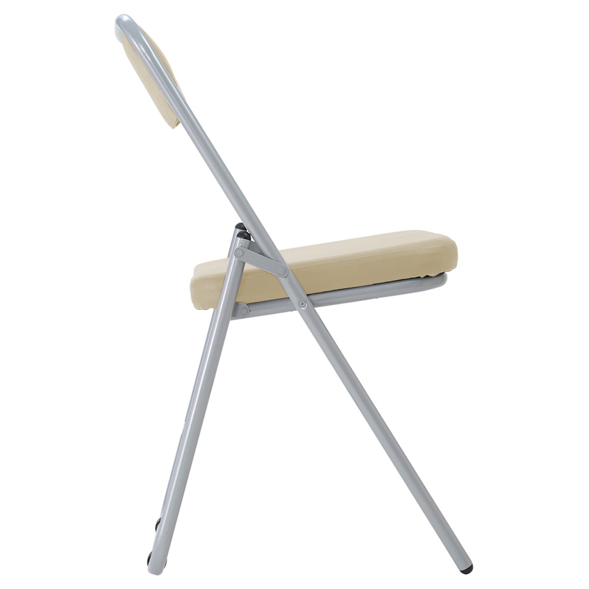 Стул Helmi HL-F06 «Golf», складной, каркас металл серебро, экокожа, бежевый BOX4