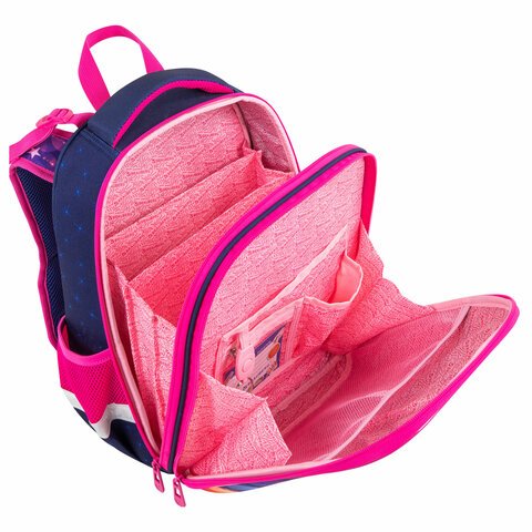 Ранец BRAUBERG PREMIUM, 2 отделения, с брелоком, «Cute fox», LED-ЛАМПОЧКИ, 38×29х16 см