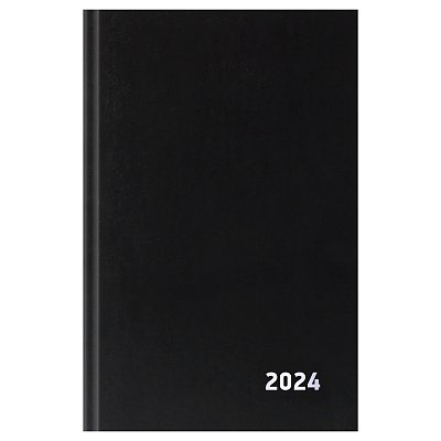Ежедневник датированный 2024г., A5, 168л., бумвинил, OfficeSpace, черный