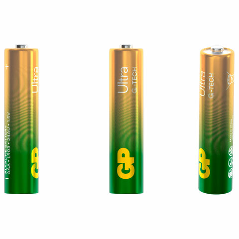Батарейки КОМПЛЕКТ 4 шт., GP Ultra G-Tech, AAA (LR03, 24А), алкалиновые, мизинчиковые