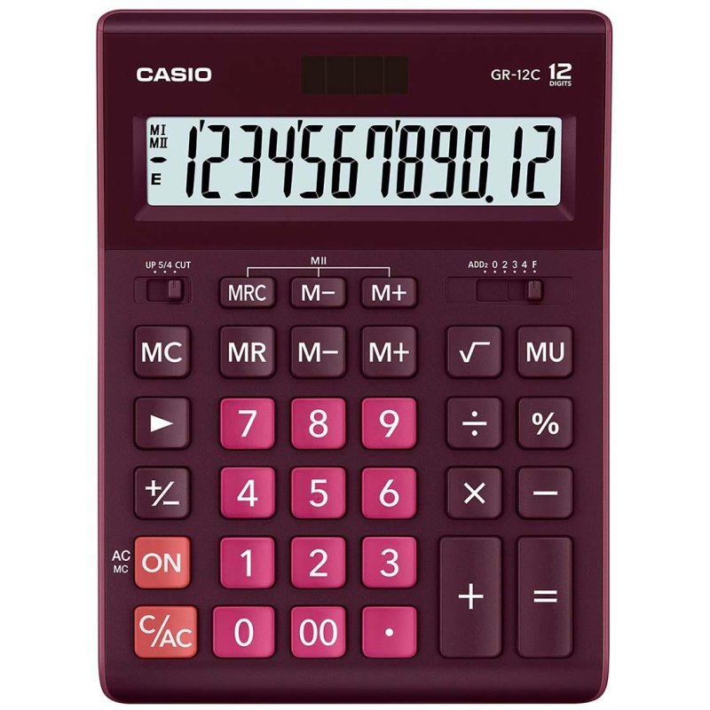 Калькулятор настольный Casio GR-12C-WR 12-разрядный бордовый