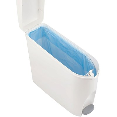 Ведро мусорное с педалью Luscan Slim 20 л, белое, пластик