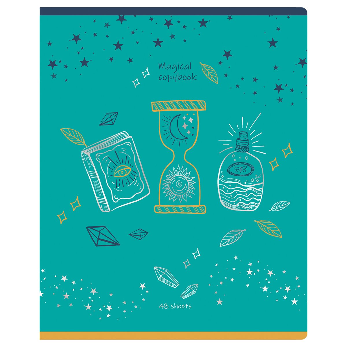 Тетрадь 48л., А5, клетка BG «Magical shine», матовая ламинация, тиснение фольгой