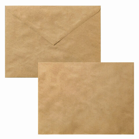 Конверты КРАФТ С5 (162×229 мм), КОМПЛЕКТ 50 шт., с клеевым слоем, треугольный клапан, BRAUBERG