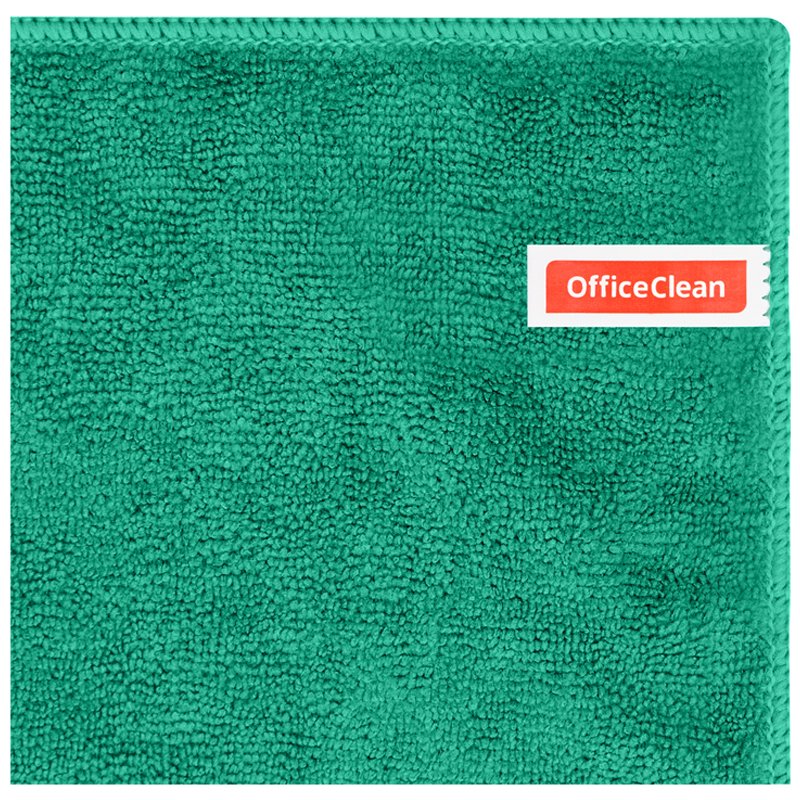 Тряпка для мытья пола OfficeClean «Премиум», зеленая, микрофибра, 50×60см, индивид. упаковка