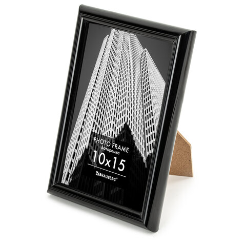 Рамка 10×15 см небьющаяся, багет 14 мм, пластик, BRAUBERG «Original», черная