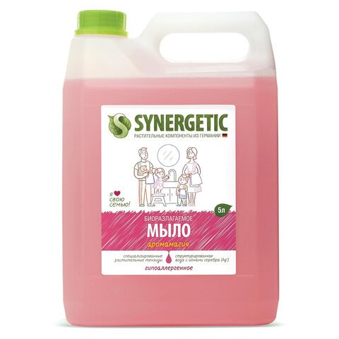 Мыло жидкое 5 л SYNERGETIC, «Аромамагия» гипоаллергенное, биоразлагаемое, ЭКО