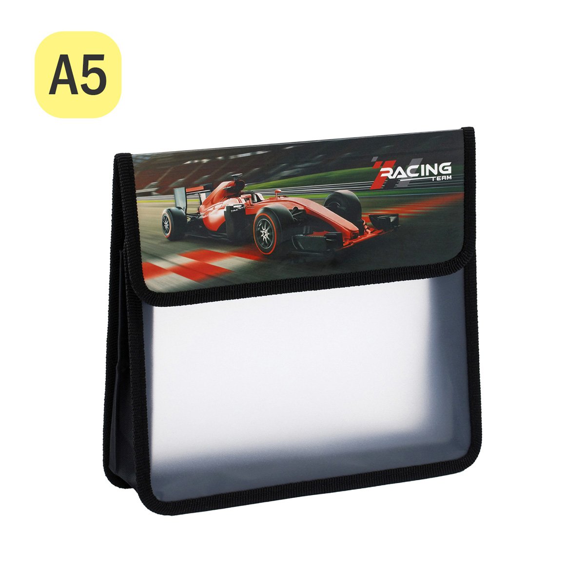 Папка для тетрадей 2 отделения, А5, ArtSpace «Racing Team», 230×215×40мм, пластик, на липучке