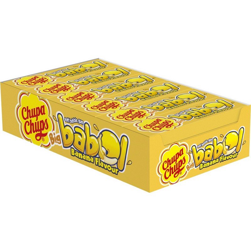 превью Жевательная резинка Chupa Chups Big Babol Банан 21 г (24 штуки в упаковке)