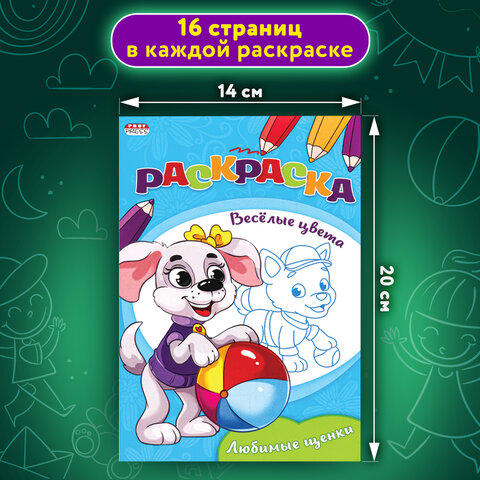 Книжка-Раскраска «ДЛЯ ДЕВОЧЕК И МАЛЬЧИКОВ»КОМПЛЕКТ 15 шт.,140×200 мм16 стр. ПП