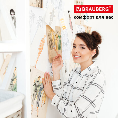 Клеевые подушечки многоразовые BRAUBERG, 80 шт., бесследное удаление, белые