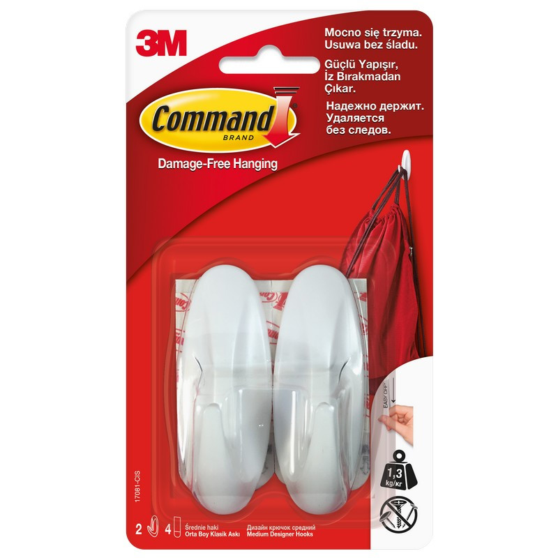 Клейкая лента дизайн-крючки 3М Command, 1350 г.2 шт.4 пол.17081
