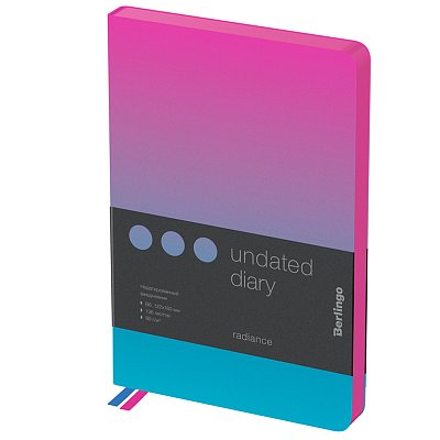 Ежедневник недатир. B6, 136л., кожзам, Berlingo «Radiance», розовый/голубой градиент