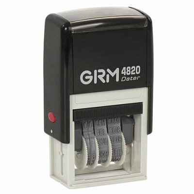 Датер-мини месяц буквами, оттиск 22×4 мм синий, GRM 4820