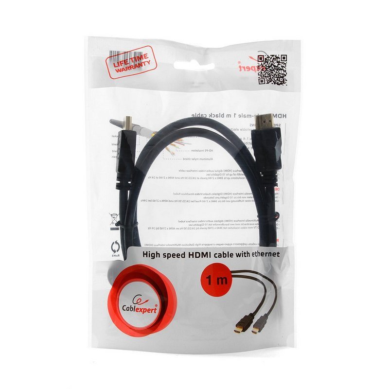 Кабель Cablexpert HDMI - HDMI 1 м v2.0 (CC-HDMI4-1M)