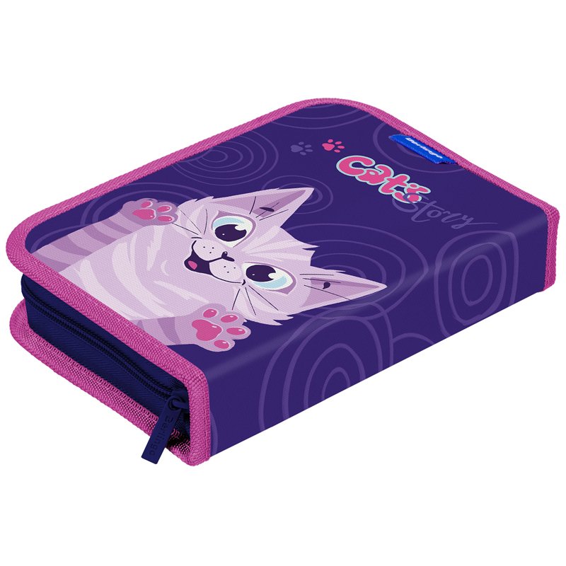 Пенал 1 отделение, 200×140×40 Berlingo «Scary cat», 2 откидные секции, полиэстер