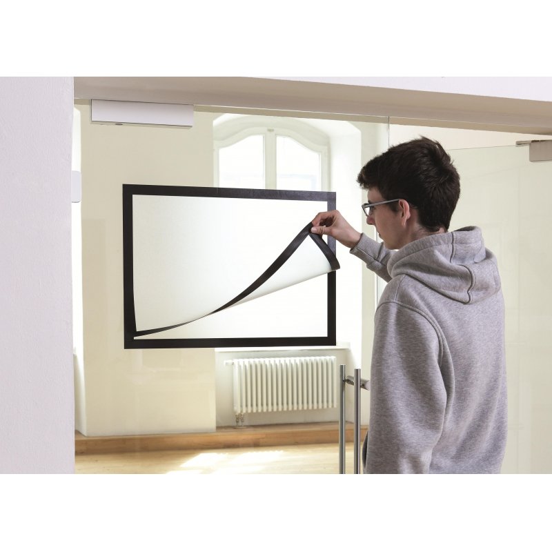 Информационный стенд настенный Durable Duraframe Poster А2 пластиковая черная (магнитная рамка)