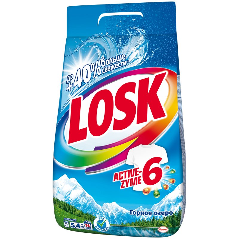 Стиральный порошок автомат 5.4 кг LOSK (Лоск) «Горное озеро»