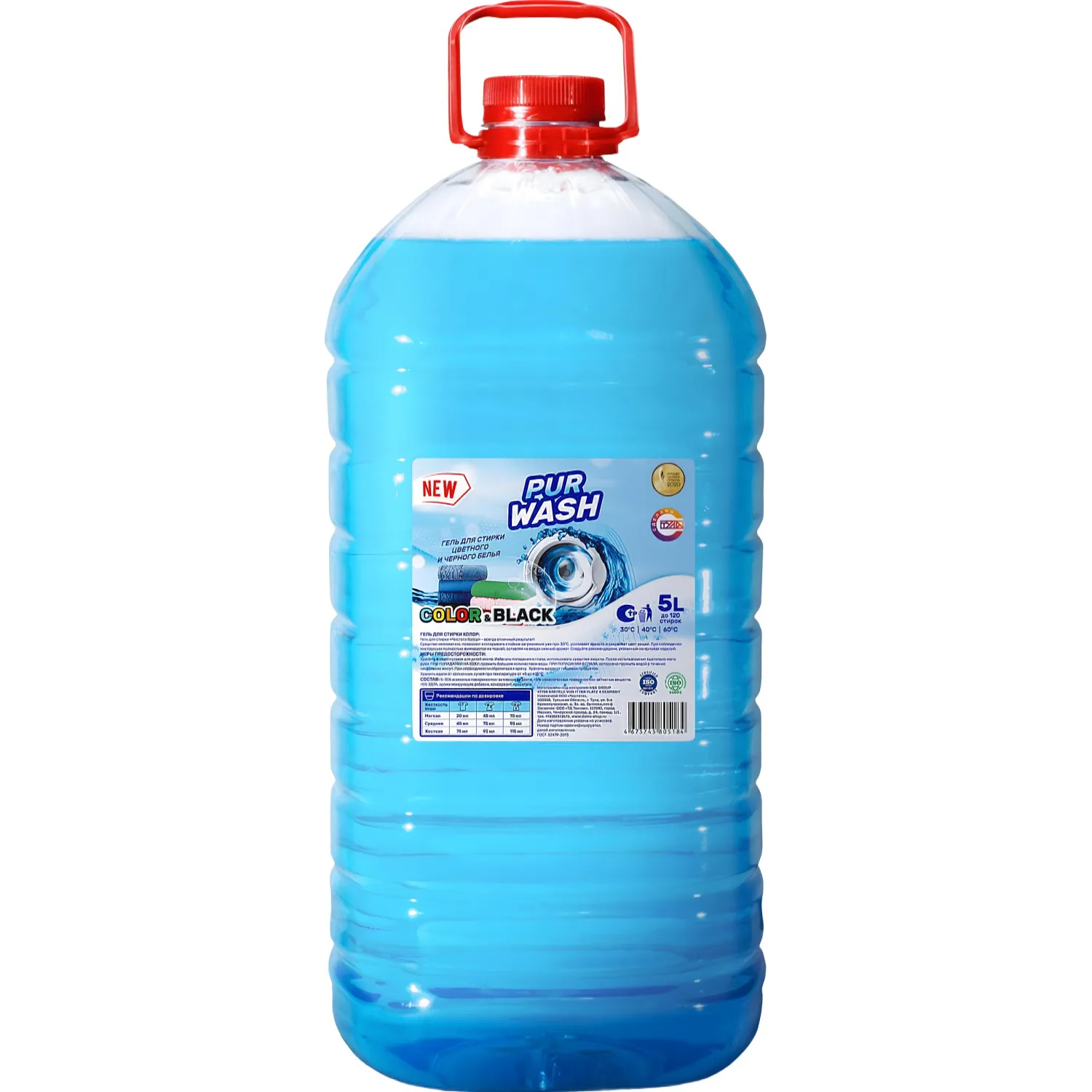 превью Гель для стирки Цветного и Черного белья PURWASH 5л