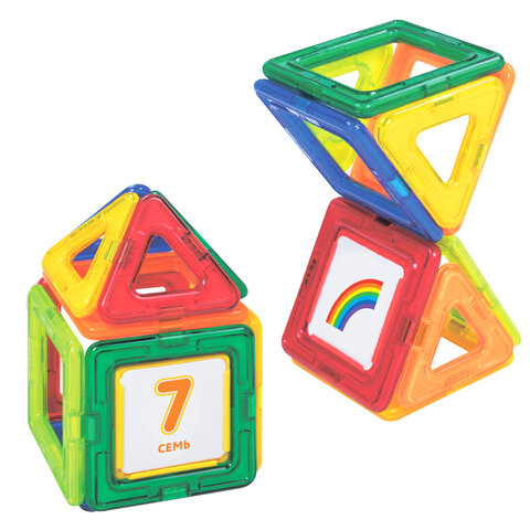Магнитный конструктор MAGNETIC BLOCKS-19, 19 деталей, BRAUBERG KIDS