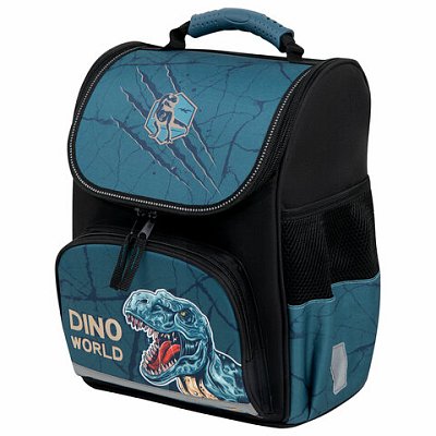 Ранец ПИФАГОР BASIC, 1 отделение, 3 кармана, эргономичная спинка, «Dino world», 35×28х18 см