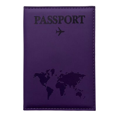 Обложка для паспорта «Passport map»экокожа soft-touchфиолетоваяSTAFF238762