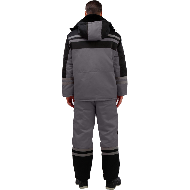 Костюм рабочий зимний муж з03-КПК сер/черн (р.44-46)158-165