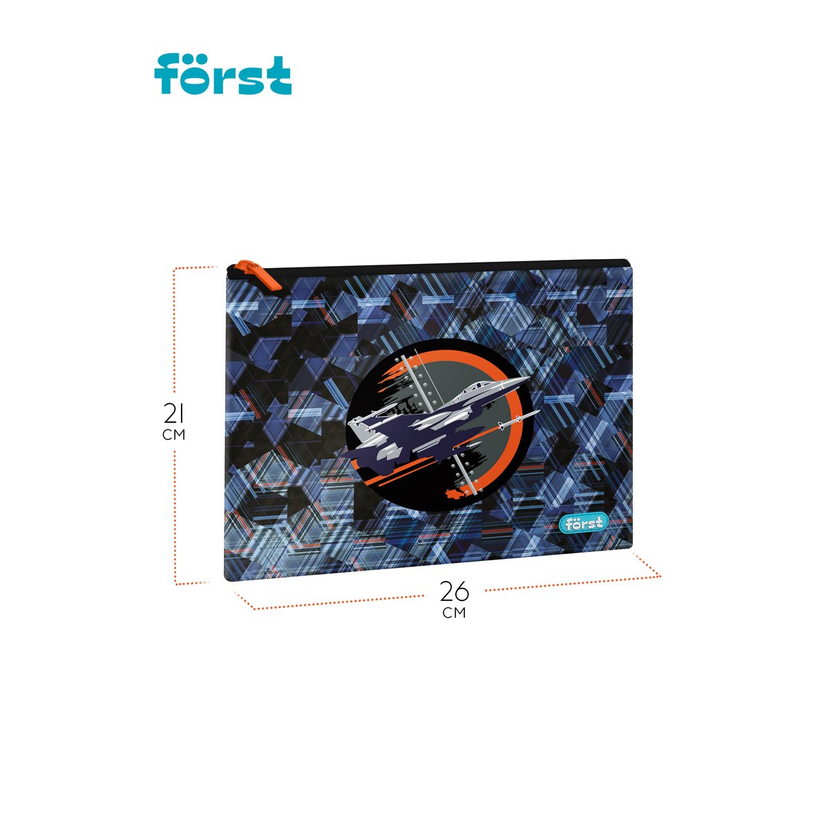 Папка текстильная А5 Först «Orange Plane», 255×205 мм, 1 отделение, полиэстер