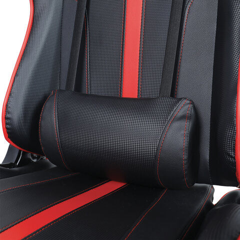 Кресло компьютерное BRABIX «GT Carbon GM-120», две подушки, экокожа, черное/красное, 531931