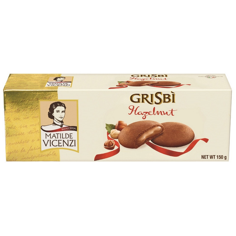 Печенье GRISBI «Hazelnut», с начинкой из орехового крема, 150 г