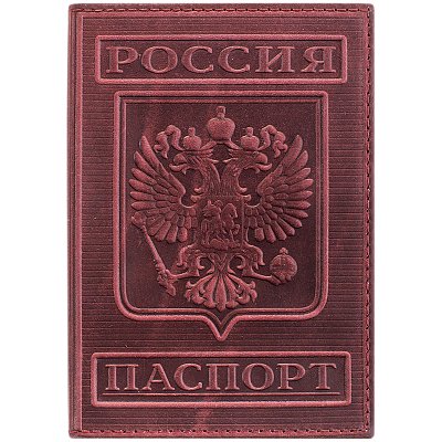 Обложка для паспорта OfficeSpace кожа тип 3, терракот, тиснение «Герб»