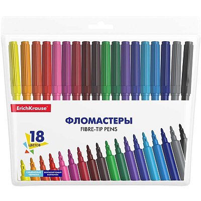 Фломастеры ErichKrause Basic 18 цветов