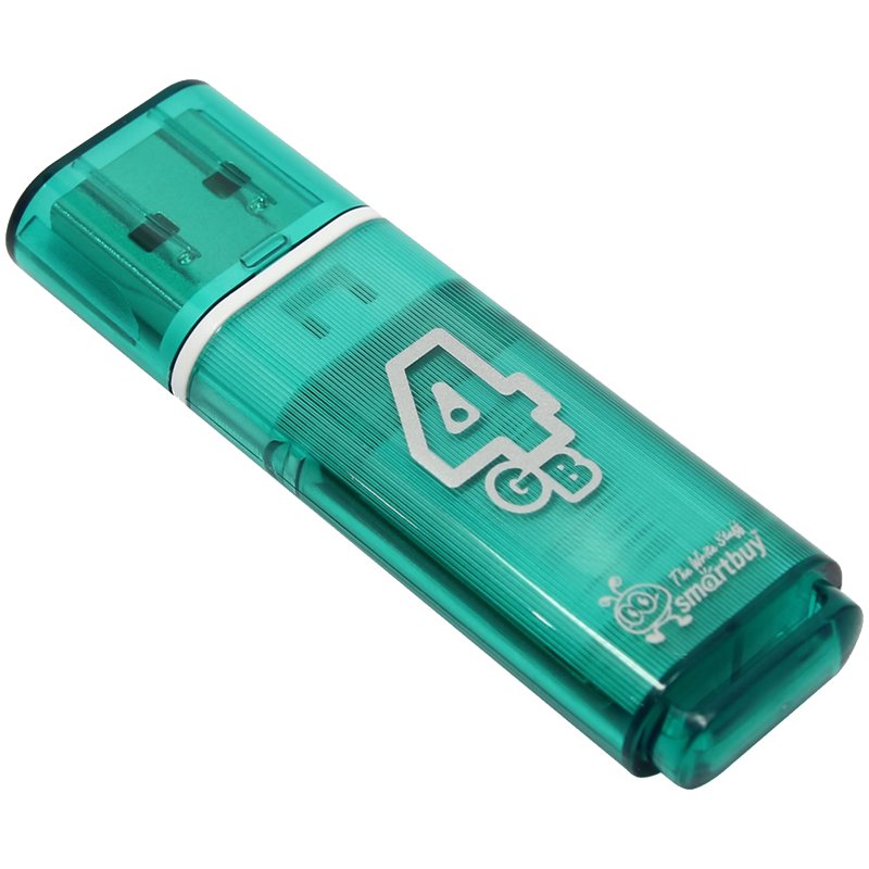 Память Smart Buy «Glossy» 4GB, USB 2.0 Flash Drive, зеленый