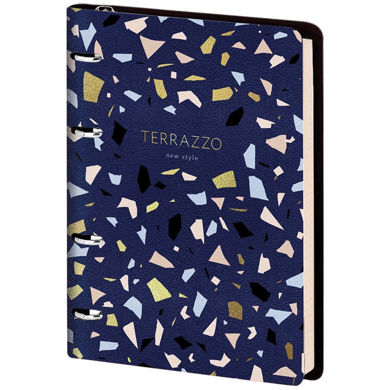 превью Тетрадь на кольцах А5, 80л. ЛАЙТ, кожзам, Greenwich Line «Vision. Italia Terrazzo», тон. блок