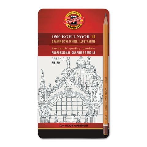 Карандаш чернографитный KOH-I-NOOR 1502/III 5B-5H 12шт./наб.