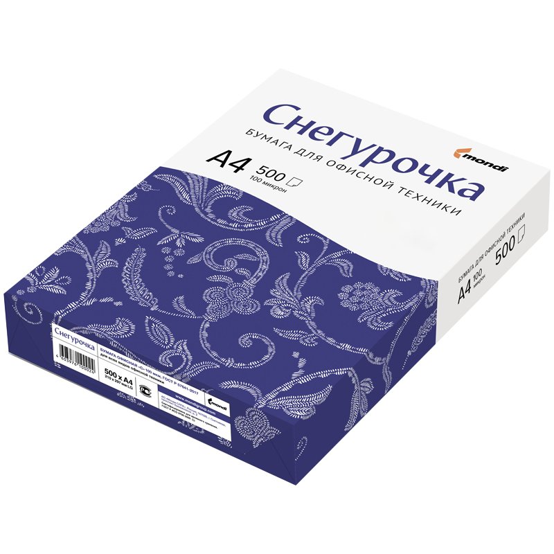 Бумага Снегурочка (A4, 80г/м², белизна 146% CIE, 500 листов)
