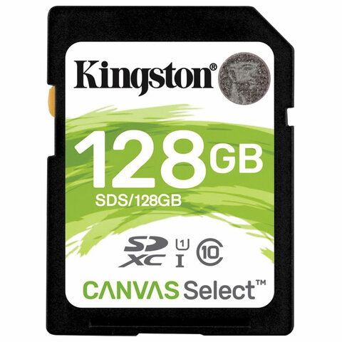 превью Карта памяти SDXC 128 GB KINGSTON Canvas Select Plus UHS-I U1, 100 Мб/сек (class 10), SDS2/128GB