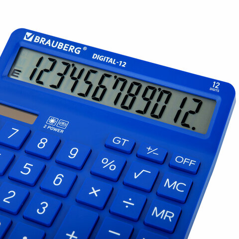 Калькулятор настольный BRAUBERG DIGITAL-12-BL (151×152 мм)12 разрядовдвойное питаниеСИНИЙ272969