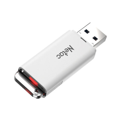 Флеш-диск 64 GB NETAC U185, USB 2.0, белый-20WH