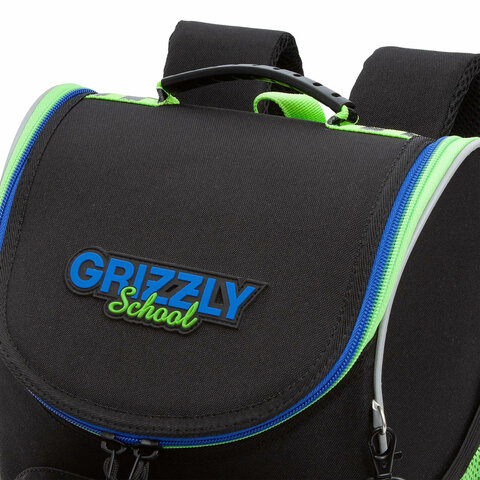Ранец GRIZZLY анатомическая спинка, с мешком для обуви, для мальчиков, ROAD RACE, 33×25х13 см