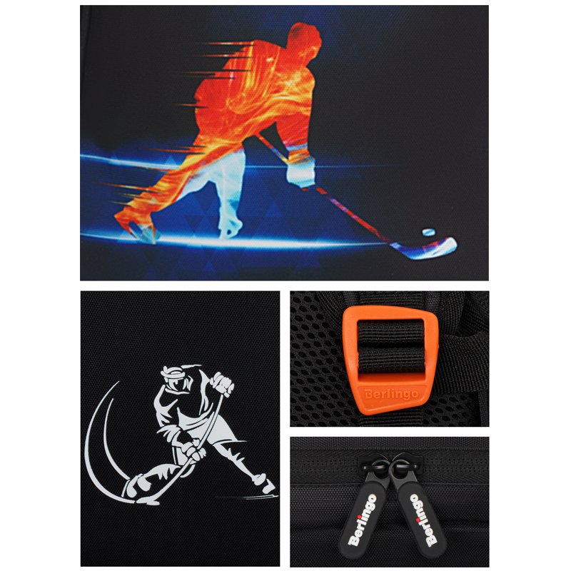 Рюкзак Berlingo Comfort «Hockey» 38×27×18см, 3 отделения, 3 кармана, эргономичная спинка