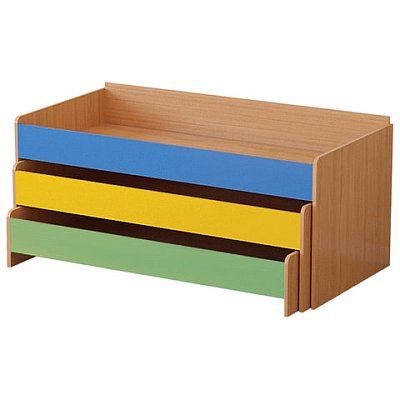 Кровать детская трехъярусная1480×652х720 ммЛДСПбук бавария/цветнаянастил фанера