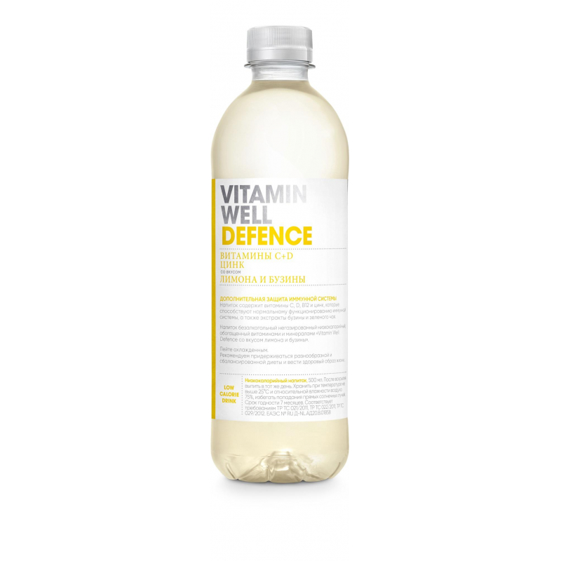 превью Напиток Vitamin Well Defence со вкусом цитруса и бузины негазированный 0.5 л (12 штук в упаковке)