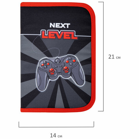 Пенал BRAUBERG, 1 отделение, 1 откидная планка, полиэстер, 21×14 см, «Next level»