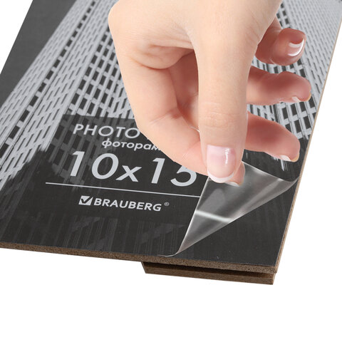 Рамка 10×15 см небьющаяся, багет 14 мм, пластик, BRAUBERG «Original», черная