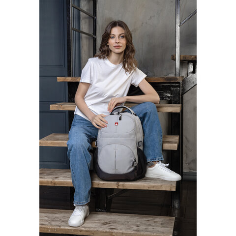 Рюкзак B-PACK «S-07» (БИ-ПАК) универсальный, уплотненная спинка, облегчённый, белый, 46×32×15 см