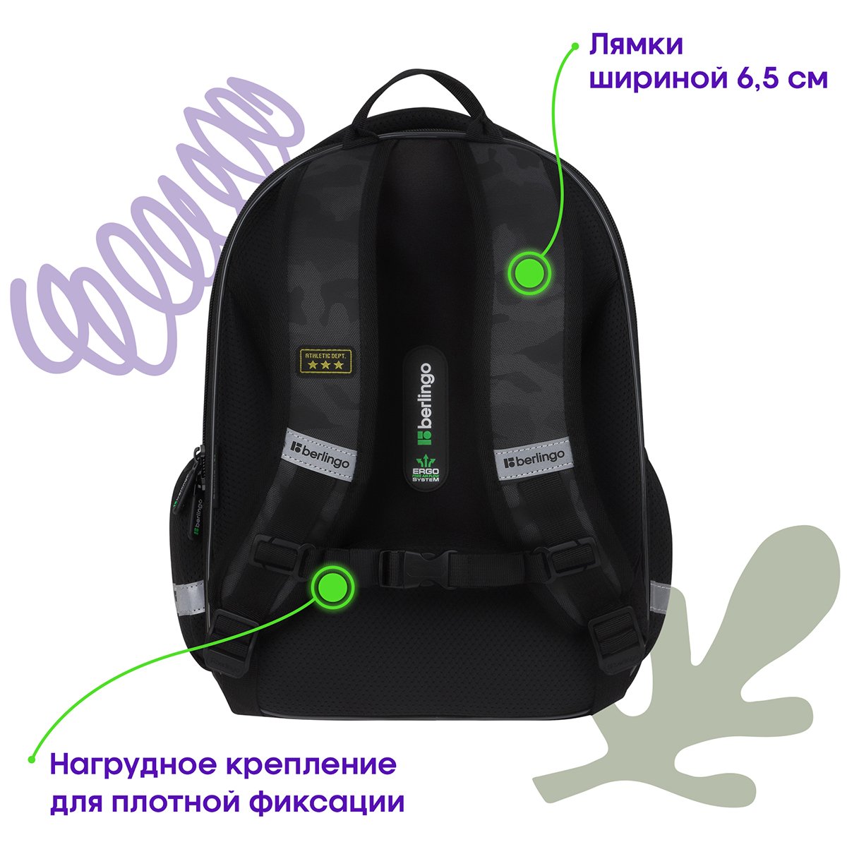 Ранец Berlingo Expert Mini «Explorer» 36×27×14см, 2 отделения, 2 кармана, анатомическая спинка