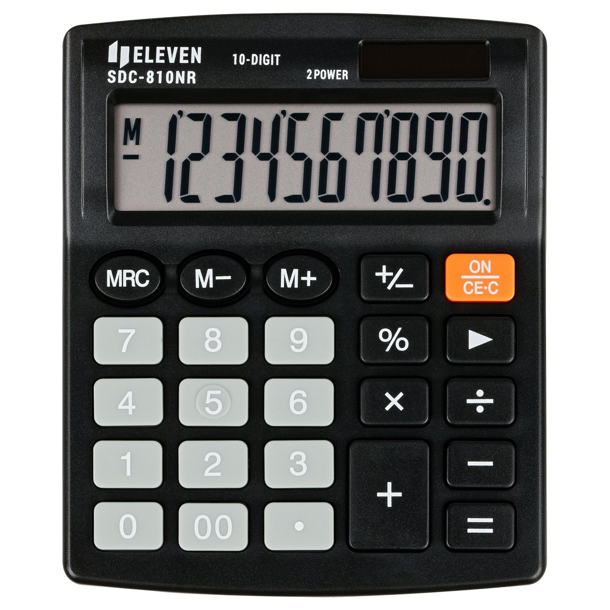 Калькулятор настольный Eleven SDC-810NR, 10 разрядов, двойное питание, 127×105×21мм, черный
