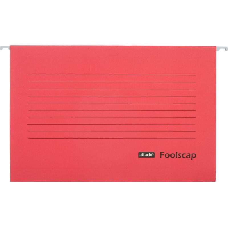 превью Папка подвесная Attache Foolscap, картон красный, до 200л., 5шт/уп
